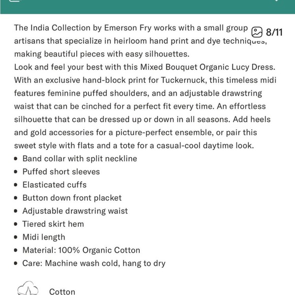 TUCKERNUCK Emerson Fry India Collection Mixed Bouquet Lucy Dress NWT L - Picture 5 of 10